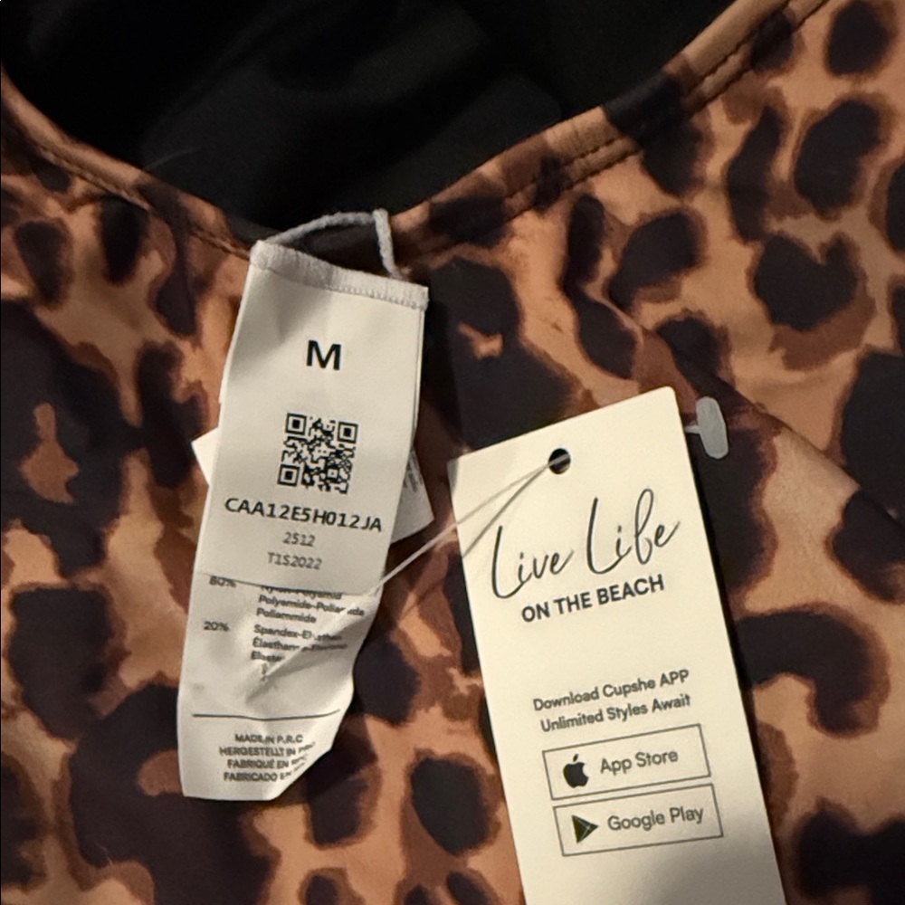 NWT Cupshe Leopard Halter One-Piece Swimsuit - Brown - Picture 3 of 3